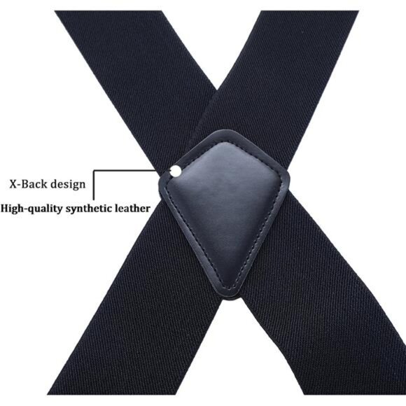 Men Utility Suspenders Adjustable Elastic - Heavy Duty 2 Inch Wide - Picture 4 of 16